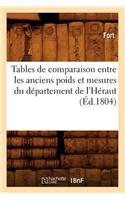 Tables de Comparaison Entre Les Anciens Poids Et Mesures Du Département de l'Héraut (Éd.1804)