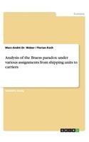 Analysis of the Braess paradox under various assignments from shipping units to carriers