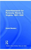 Advertisements for Runaway Slaves in Virginia, 1801-1820