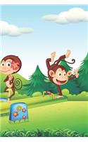 Monkeys Playing in the Playground Blank Lined Notebook