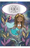 Mermaid Dreams ADA: Wide Ruled Composition Book Diary Lined Journal