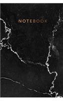 Notebook: Beautiful black marble &#9733; Personal notes &#9733; Daily diary &#9733; Office supplies 6 x 9 - Regular size notebook 120 pages College ruled(35 Black Marbles Small)