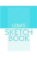 Lena's Sketchbook: Personalized blue sketchbook with name: 120 Pages