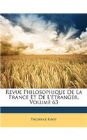 Revue Philosophique de La France Et de L'Etranger, Volume 63