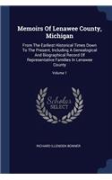 Memoirs Of Lenawee County, Michigan