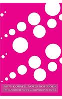 Nifty Cornell Notes Notebook 120 Numbered Pages with Personal Index: Dewdrops Notebook for Cornell notes with pink cover - 6"x9" ideal for studying, includes guide to effective studying and learning