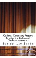 California Community Property, Criminal Law, Professional Conduct - An Essay Ana: Includes Answered Criminal Law Multi Choice Questions!