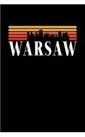 Warsaw Skyline: KALENDER I TAGEBUCH Für Retro Vintage Fans, Studenten, Schüler, Backpacker, Reisende, Traveler A5 (6x9 inch) 120 Seiten liniert! I Monatsplaner I Jo