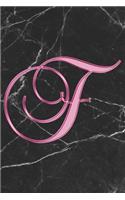 F Journal: A Monogram F Initial Capital Letter Notebook For Writing And Notes: Great Personalized Gift For All First, Middle, Or Last Names (Pink Gold Black Ma