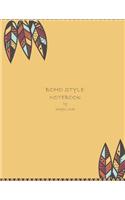 Boho style notebook by magic lover: Boho style on yellow cover and Lined pages, Extra large (8.5 x 11) inches, 110 pages, White paper(3 Boho Style on Yellow Notebook)