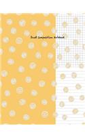 Dual Composition Notebook: Half College Ruled-Half Graph 5x5 Paper Styles on One Sheet to Get Creative: Coordinate, Grid, Squared, Math Paper, Plot Designs, Craft Projects, Wr