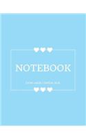 Notebook Extra Large: Crystal Blue: Notebook 8.5 X 11: Notebook 400 Pages