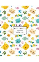 Notebook cate cat: Cute cats on white cover Lined pages, Extra large (8.5 x 11) inches, 110 pages, White paper(5 Cute Cats on White Notebook)