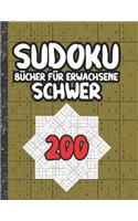 Sudoku Bücher für Erwachsene schwer: 200 Sudokus von hart mit Lösungen für Erwachsene Geschenke Sudoku hartes Buch Liebhaber Erwachsene, Kinder