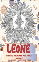 Libri da colorare per adulti - Rilassamento e sollievo dallo stress - Animale - Leone