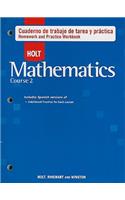 Holt Mathematics Course 2: Libro de Trabajo: Tarea Y PrÃ¡ctica