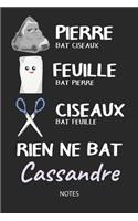 Rien ne bat Cassandre - Notes: Noms Personnalisé Carnet de notes / Journal pour les filles et les femmes. Kawaii Pierre Feuille Ciseaux jeu de mots. Fournitures scolaires, premier