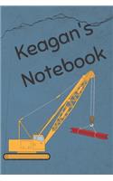 Keagan's Notebook: Heavy Equipment Crane Cover 6x9" 200 pages personalized journal/notebook/diary