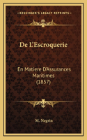 De L'Escroquerie