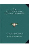 The Investigation Of Freight Claims (1920)