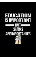 Cute Shark Notebook: Smiling Shark Education Humor Sarcastic Funny Christmas Gift - Black Ruled Lined Notebook - Diary, Writing, Notes, Gratitude, Goal Journal - 6x9 120