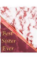 Best Sister Ever: Personalized Gift Luxury Marble Glossy Red Faux Gold Print Softcover Notebook Journal
