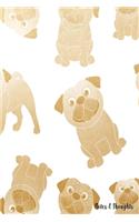 Notes & Thoughts: Fantastic Blank Sheet Music Journal, Manuscript Paper - Staff Paper - Musicians Journal/Notebook - Designer Glossy Pug Dogs Cover