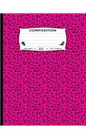 Composition: 100 pages Wide Ruled 7.44 x 9.69 in.: Fairies All Over Pink Marble Note Book Journal Diary Silhouette Pattern Note Pad Fun Unique Design for boys, g