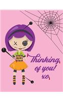 Thinking of You Composition Notebook: College Ruled (7.44 X 9.69) Voodoo Doll Spider Web Spirit Magic Journal Writing Book