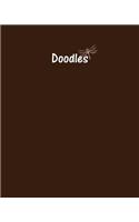 Doodles Journal - Great for Sketching, Doodling or Planning with Chocolate Brown: 100 Pages, Wide Ruled, 8 x 10 Book, Soft Cover