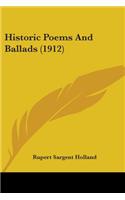 Historic Poems And Ballads (1912)