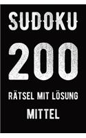 Sudoku 200 Rätsel mit Lösung mittel