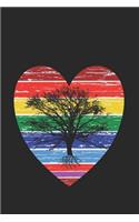 Journal: Rainbow Heat With Tree Silhouette Blank Lined Notebook To Write In