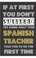 If At First You Don't Succeed Try Doing What Your Spanish Teacher Told You To Do The First Time