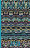 Colorful Tribal Pattern in Blues and Purples: 2020 Schedule Planner and Organizer / Weekly Calendar