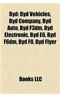 Byd: Byd Vehicles, Byd Company, Byd Auto, Byd F3dm, Byd Electronic, Byd E6, Byd F6dm, Byd F0, Byd Flyer(English)