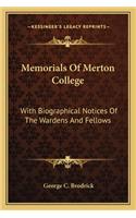 Memorials of Merton College