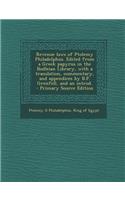 Revenue Laws of Ptolemy Philadelphus. Edited from a Greek Papyrus in the Bodleian Library, with a Translation, Commentary, and Appendices by B.P. Gren