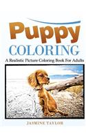 Puppy Coloring: A Realistic Picture Coloring Book for Adults