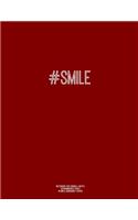 Notebook for Cornell Notes, 120 Numbered Pages, #SMILE, Burgundy Cover