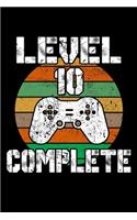 Level 10 Complete: 10th Birthday Blank Lined Notebook - 6"x9", 120 Page Lined Gamer Birthday Journal