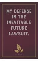 My Defense in the Inevitable Future Lawsuit
