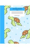 Wide Ruled Turtle Notebook Composition Book