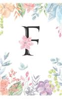Monogrammed Floral F Journal by Crazy Beautiful Designs