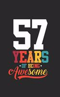 57 Years Of Being Awesome: Graph Ruled Notebook - Journal for Birthday Gift Idea and Anniversay Gift Idea