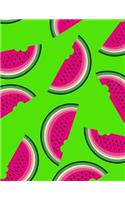 Watermelon Notebook: Green Cute Fruit Journal Book Ruled Lined Page Paper For Kids Teen Girl Women Preschool Kindergarten Primary School Great For Writing Activity Diary(26 Watermelon Notebook)