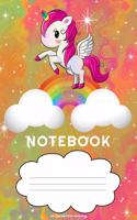 Yellow Unicorn Rainbow Notebook