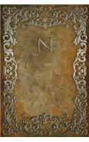 Monogram "n" Any Day Planner Notebook: Scheduler Organizer Datebook(14 Monogram Rustic 150 Planner)