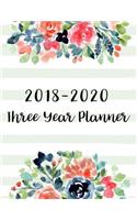 2018-2020 Three Year Planner: 36 Months Calendar Yearly Goals Monthly Task Checklist Organizer Agenda Schedule Logbook Appointment Notebook Personal Management Record Journal Wri