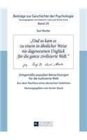 Karl Marbe: Zeitgemaeße populaere Betrachtungen fuer die kultivierte Welt: Aus dem Nachlass eines deutschen Gelehrten